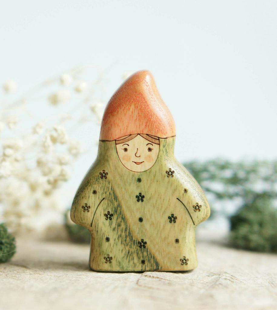 Wooden gnome mom toy.