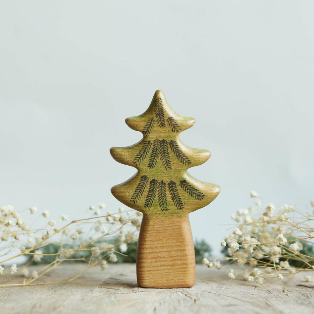 Wooden tree toy 1 green (thin)