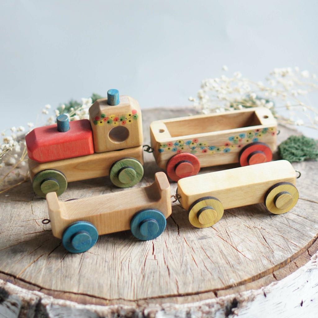 Christmas Tran wooden toy set 4 pcs