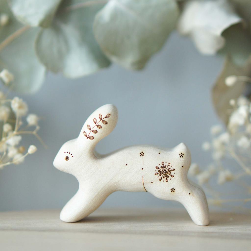 Wooden bunny toy (natural with sparkle)