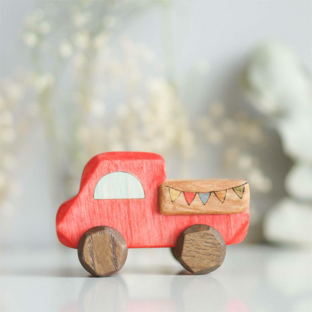 Red car wooden toy