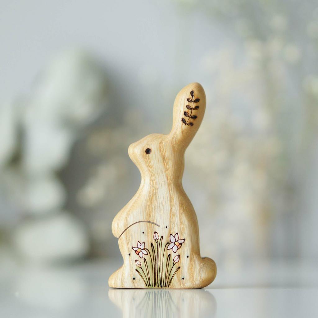 Wooden bunny toy №1 (white color)