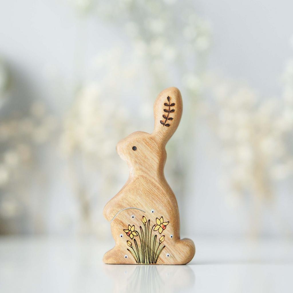 Wooden bunny toy №1 (yellow color)