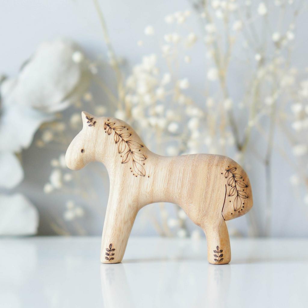 Wooden baby horse toy