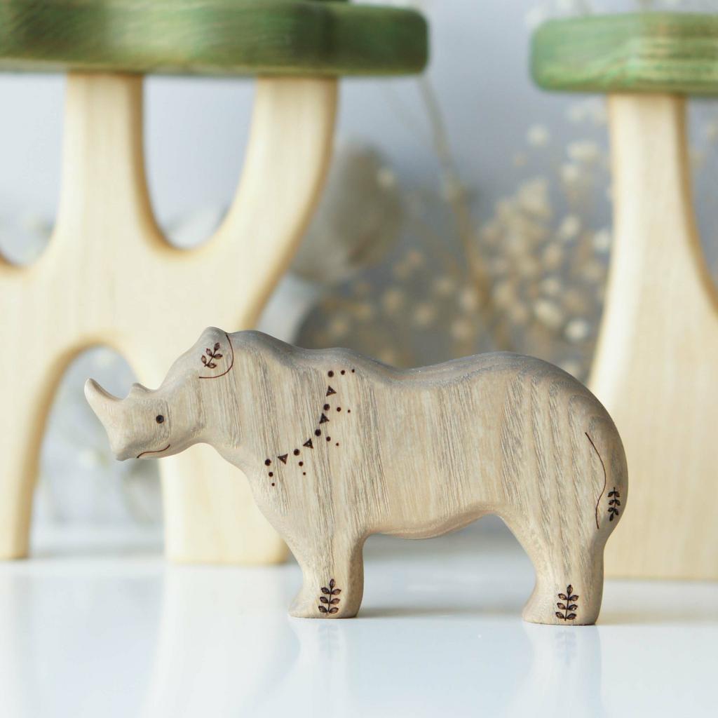Rhino wooden toy (colored)