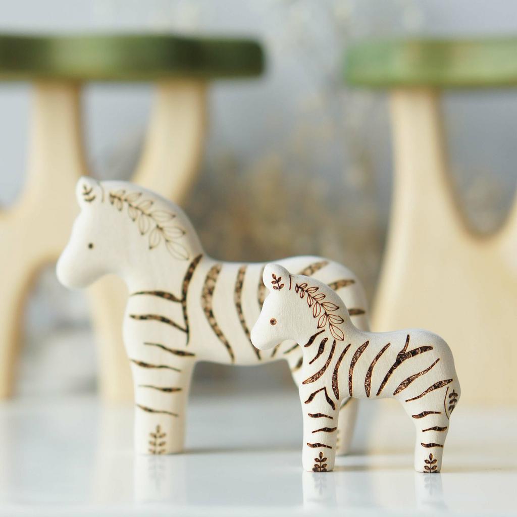 Zebra baby wooden toy (colored)