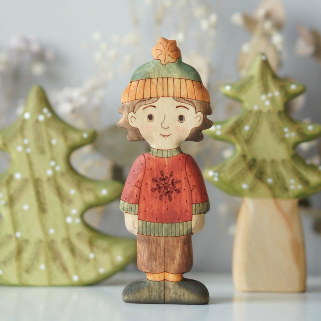 Boy (in sweater) brunette (light skin)