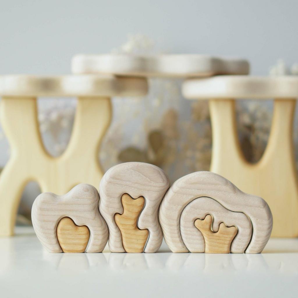 Winter bushes set toy (painted)  (with sparkle)