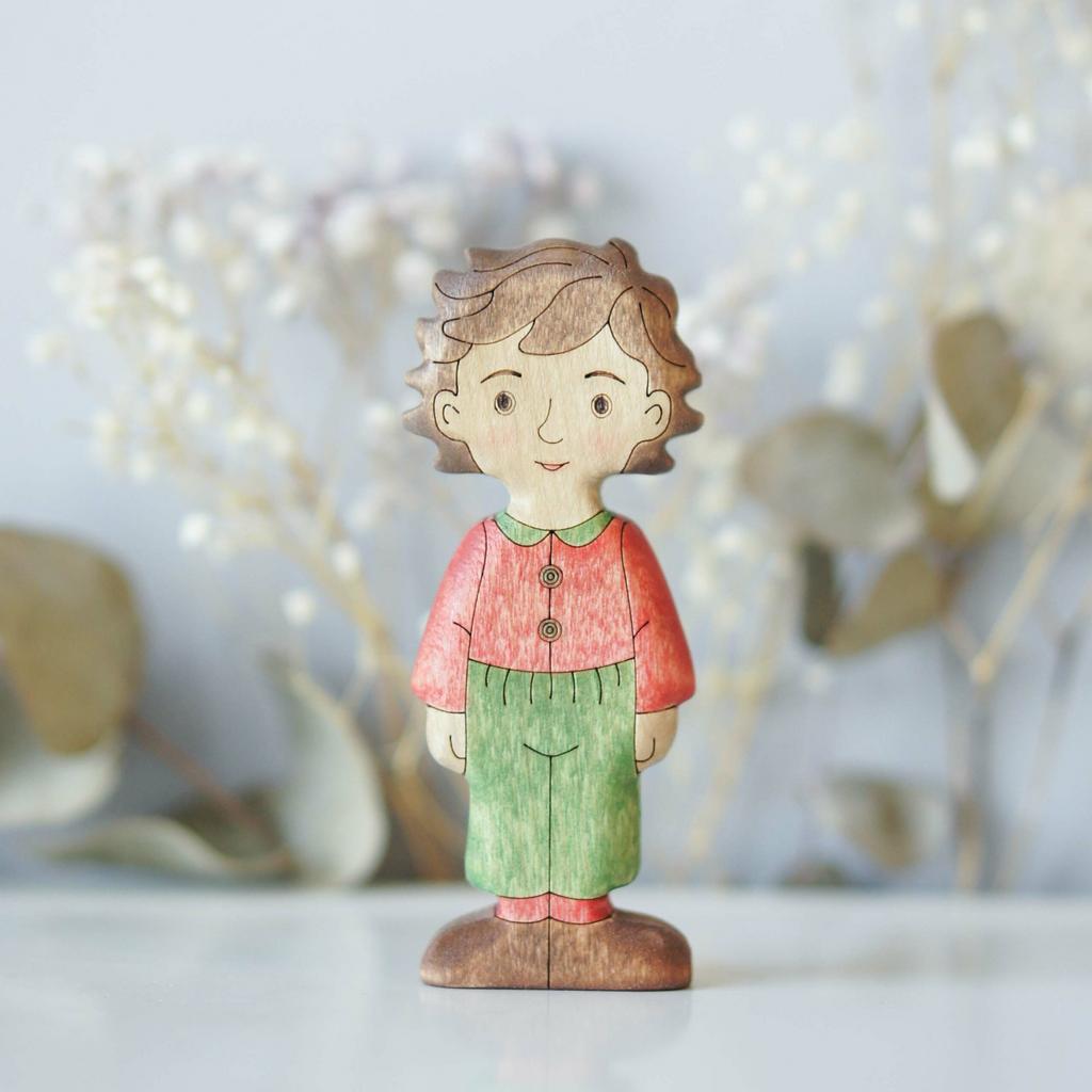 Boy (in red) brunette (light skin)