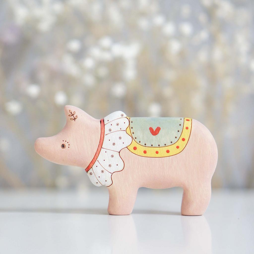 Circus pig toy (white) (with sparkle)