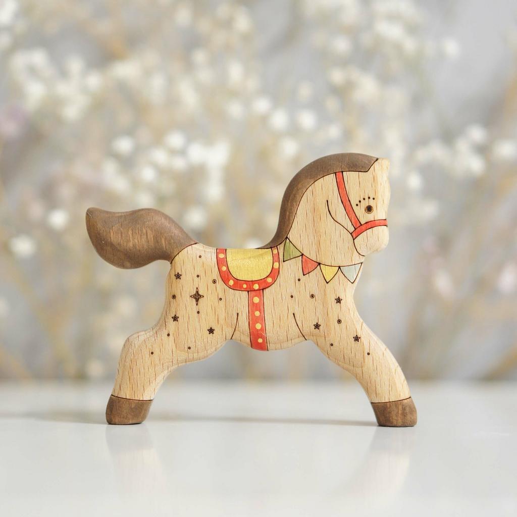 Circus horse (brown) toy (with sparkle)