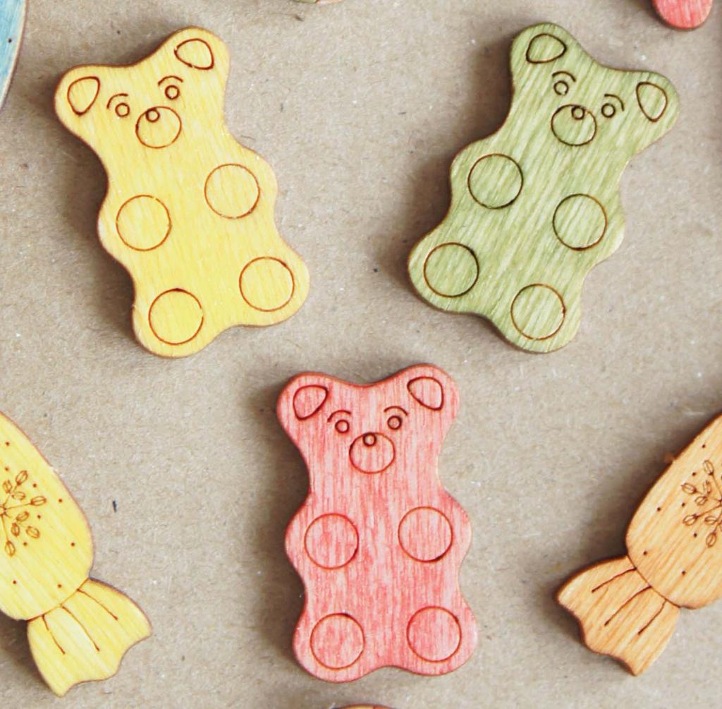 Gummy bear (set of 3 pieces) (with sparkle)