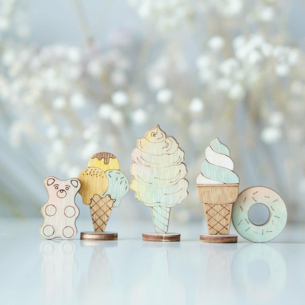 Set of sweets (set of 5 pieces) (with sparkle) blue