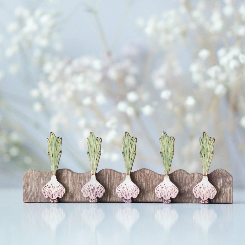 Garden bed with garlic (set of 5)