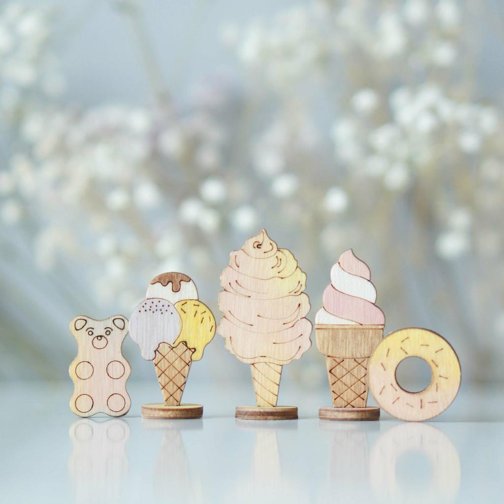 Set of sweets (set of 5 pieces) (with sparkle) pink