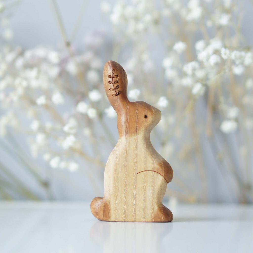 Wooden bunny toy №1 (dark brown)