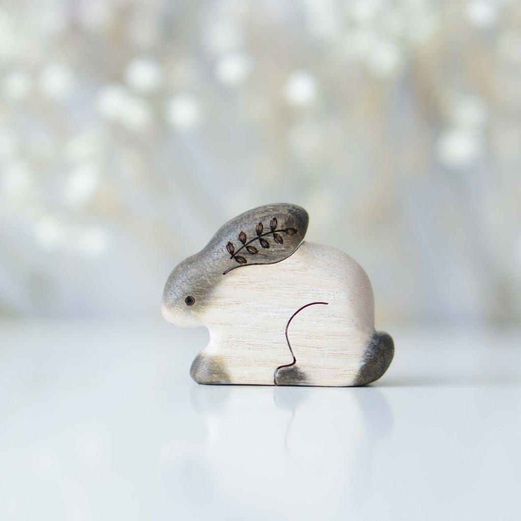 Wooden bunny toy №6 (black)