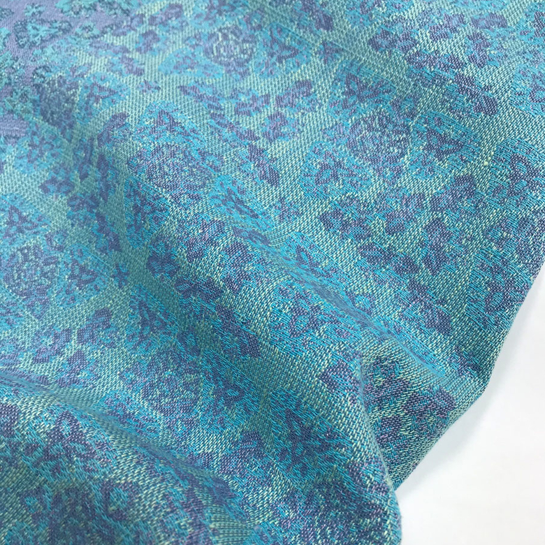 лён жаккард сиренево-голубой