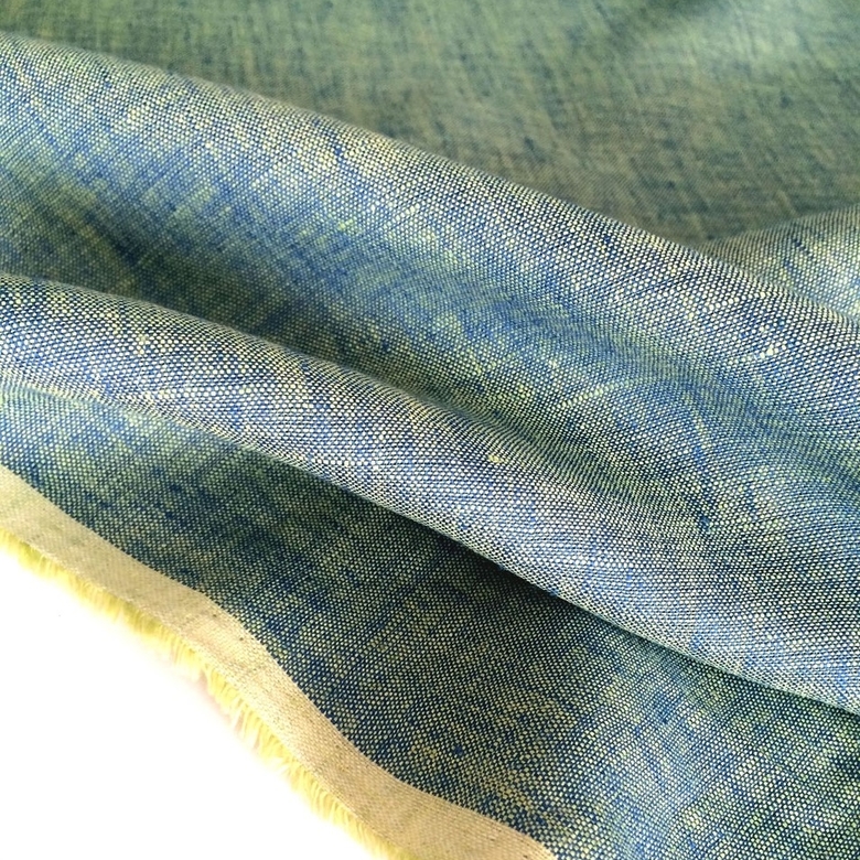 100% Лён бирюзовый меланж Оршанский льнокомбинат Беларусь