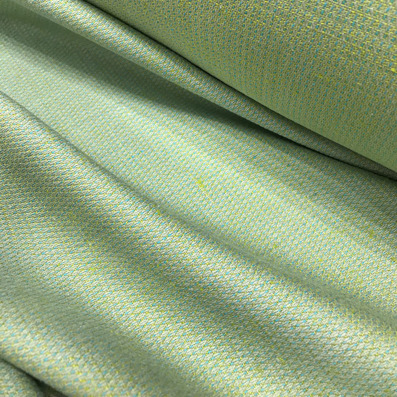 лен с хлопком жаккард бирюзово-желтый Россия