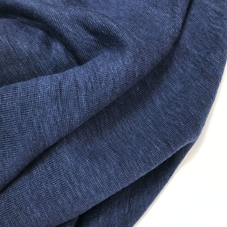 100% конопляный трикотаж hemp синий  эко ткани