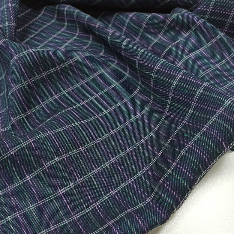 Лен с шерстью цветные полосы на синем Россия