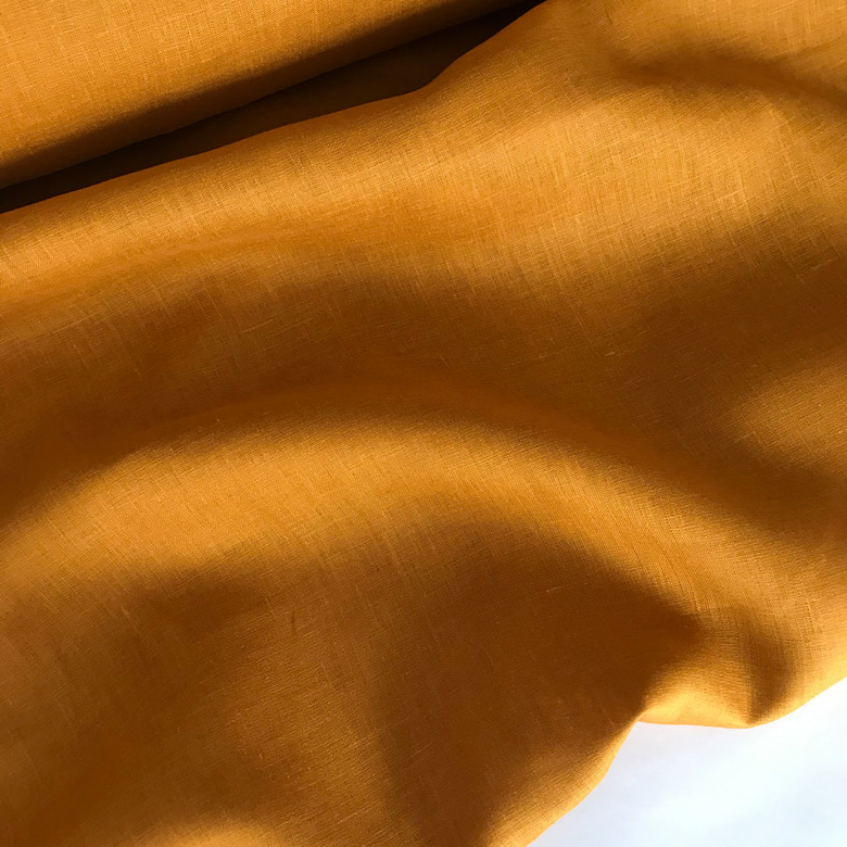 100% сорочечный льняной батист охра