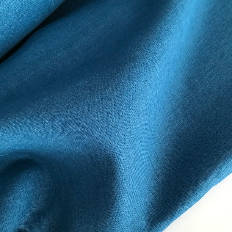 100% сорочечный льняной батист цвет морской волны