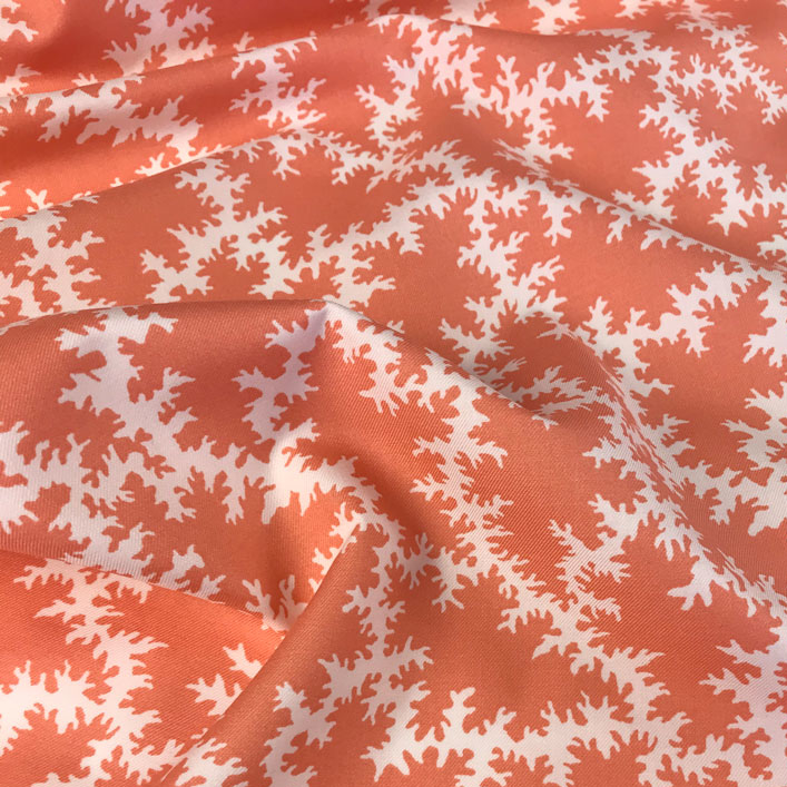хлопок твил премиум с рисунком коралл