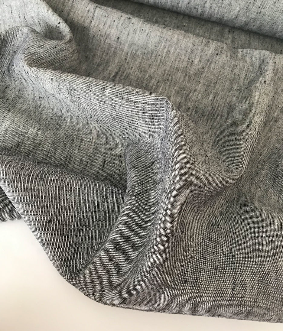 лён с шерстью сине-серый меланж