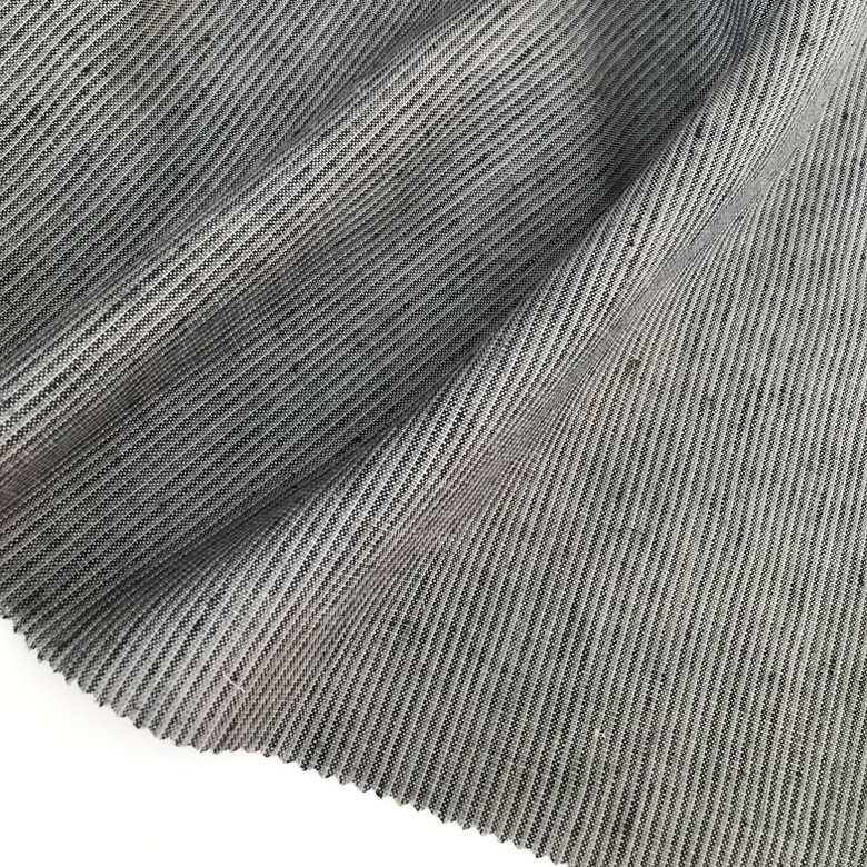 лен с шерстью мелкая полоска меланж