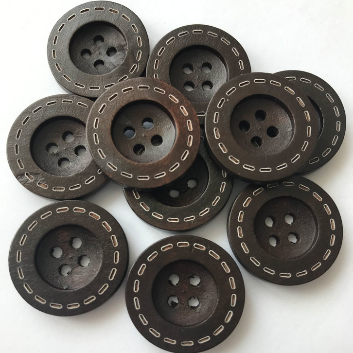 пуговицы деревянные 22 мм темные