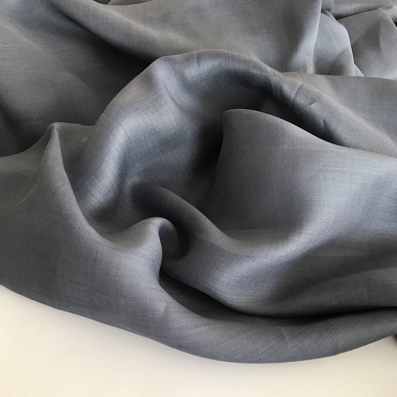 ткань батист крапива ramie серый маренго