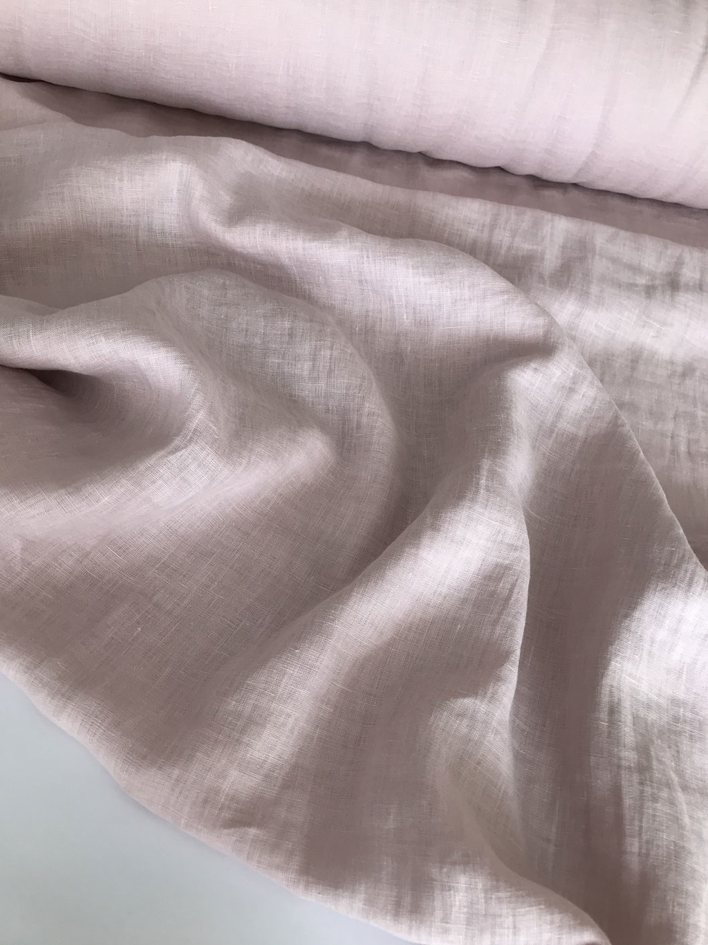 100% сорочечный лен стираный crush пыльная роза