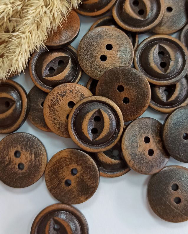 пуговицы деревянные пестрые глаз