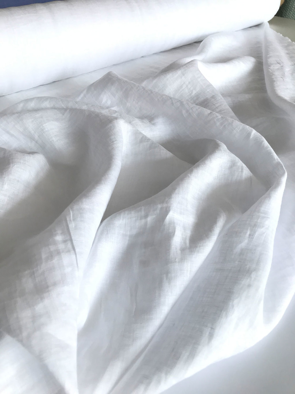 Лён сорочечный "Белоснежный" с эффектом мятости (crush)