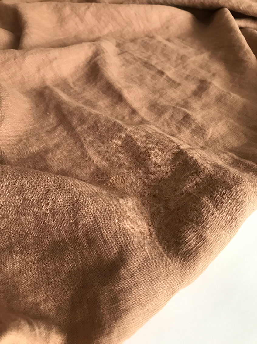 лен костюмный стираный crush песочный