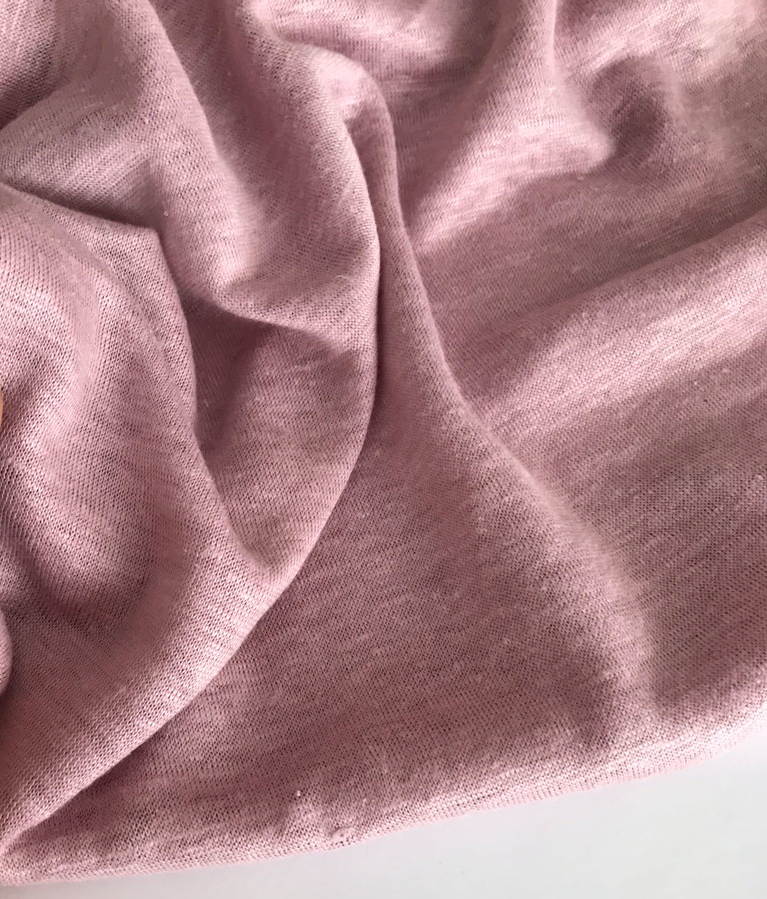 100% конопляный трикотаж hemp розово-сиреневый  эко ткани