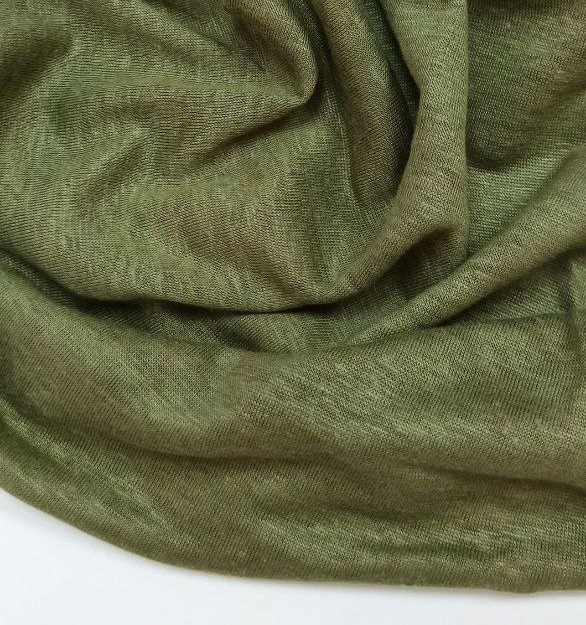 100% конопляный трикотаж hemp хаки  эко ткани