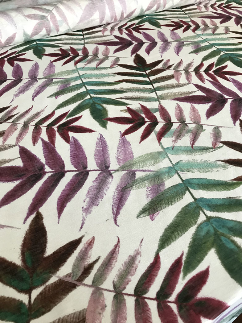 Льняная вуаль принт