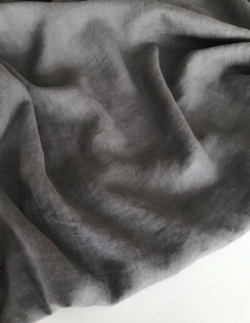 лен крэш серый стираный