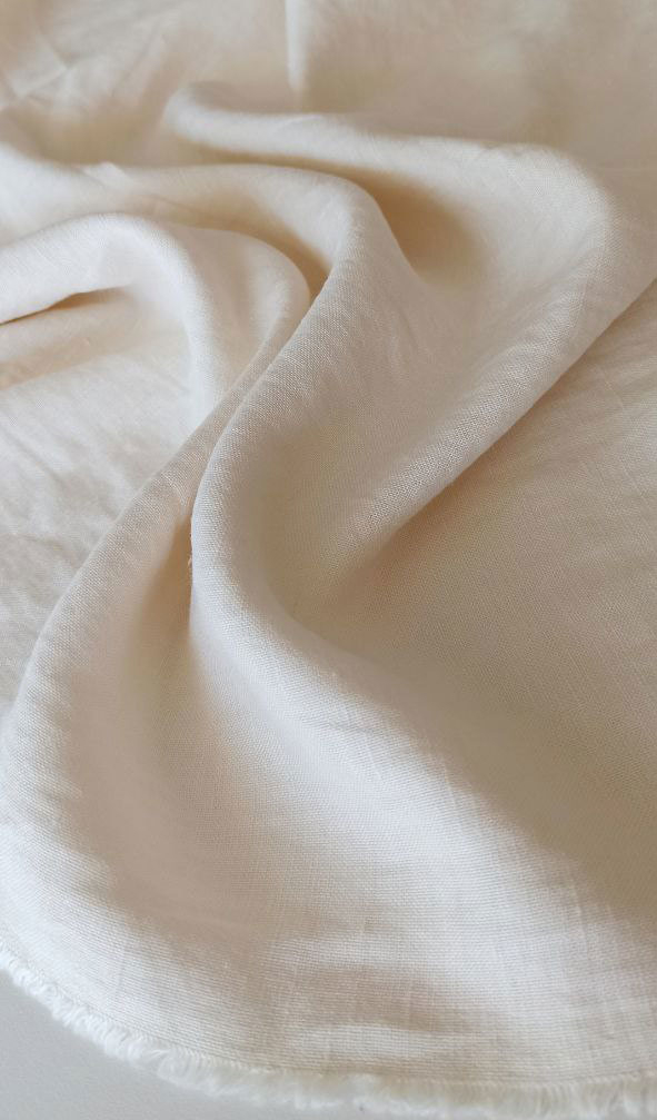 лен с вискозой айвори стираный