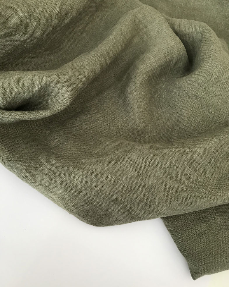 лен стираный crush зеленый