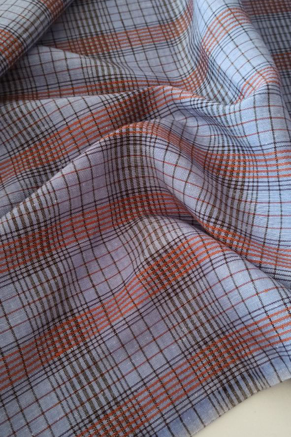 лен с шерстью фиолетовая клетка