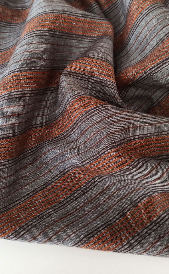 лен с шерстью полоска