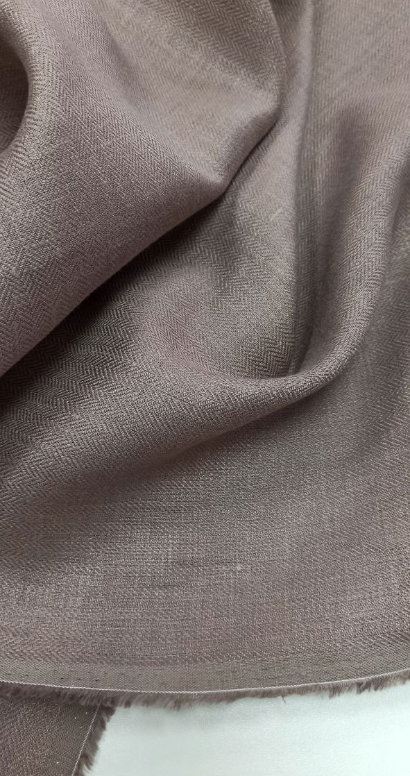 100% лен ёлочка тауп