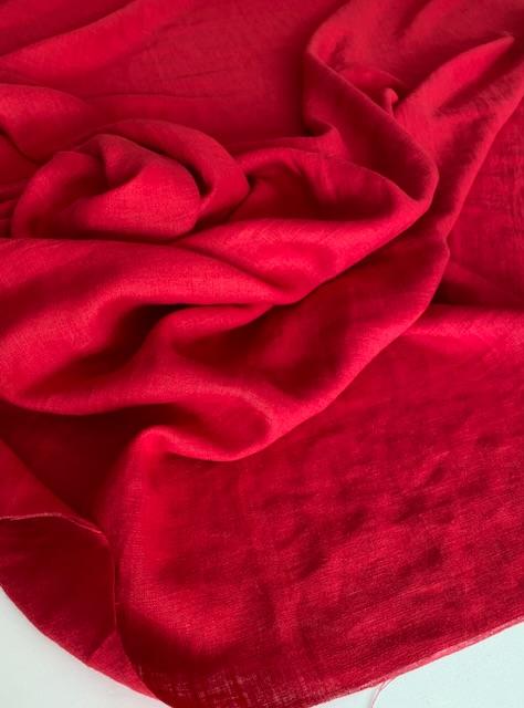 Отрезы Лён "Рубин"с эффектом мятости (crush) - 0,6м, 0,69м, 0,8м, 1,78м