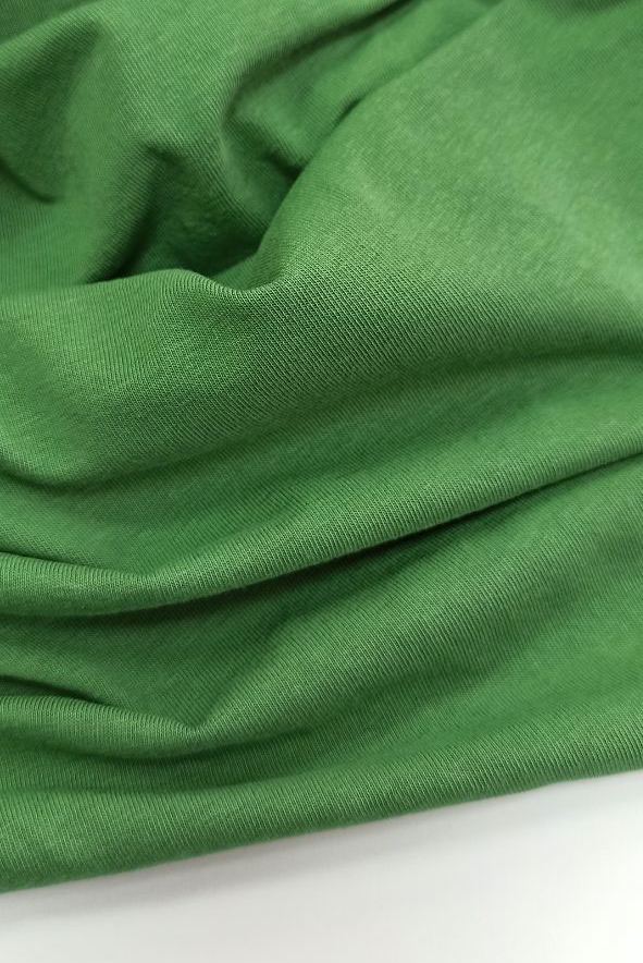 трикотаж из кукурузы Sorona со льном зеленый