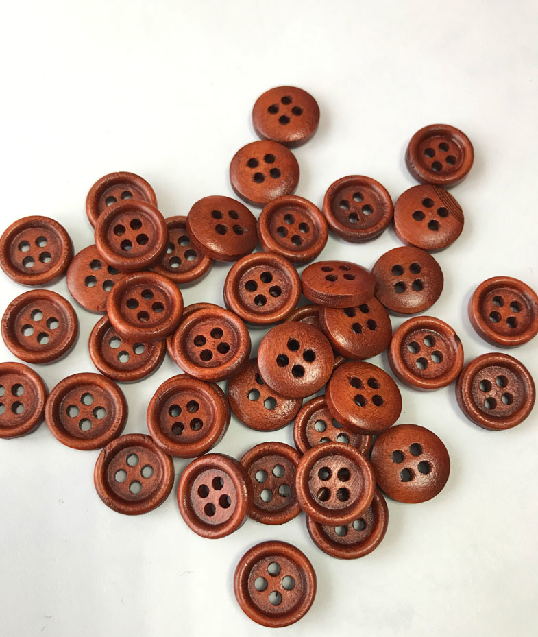 Пуговица деревянная W01 "Red"  11мм