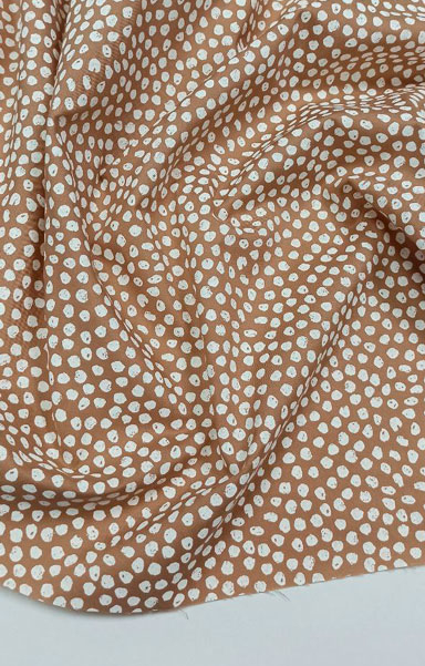 ткань модал купить Oeko-Tex горох на бежевом